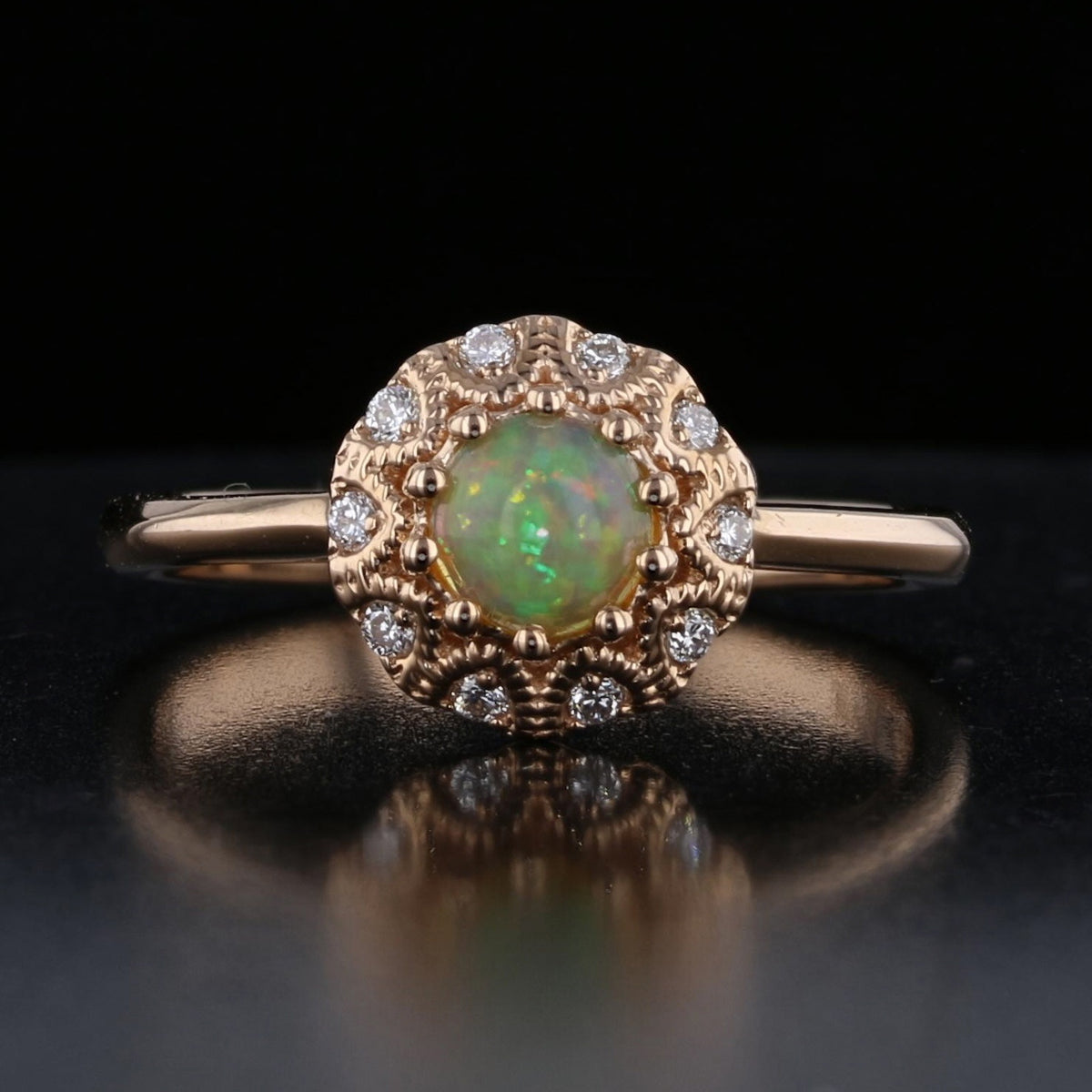 Opal Diamond Ring