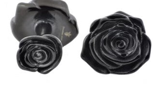Black Rose Flower Cufflinks