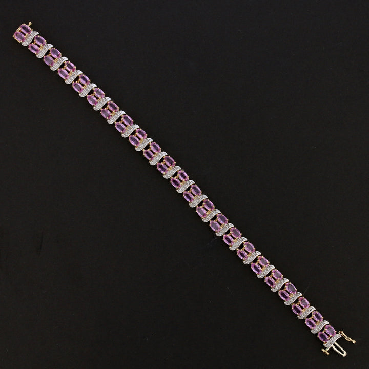 Pink Sapphire Diamond Bracelet 7"