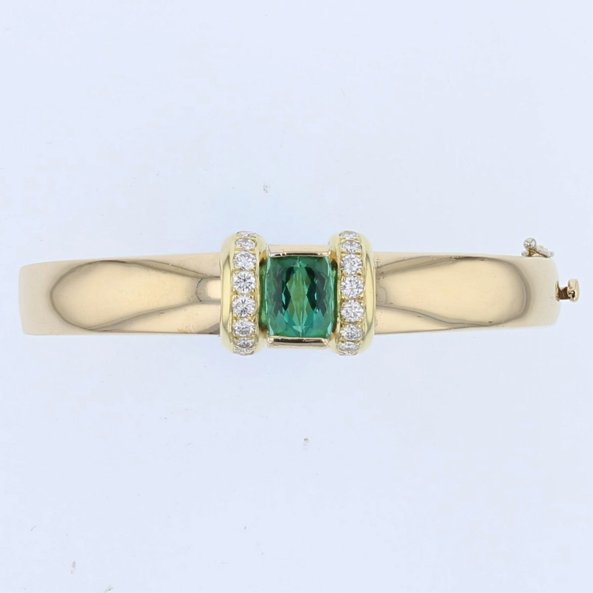 Chrysoprase Diamond Bangle