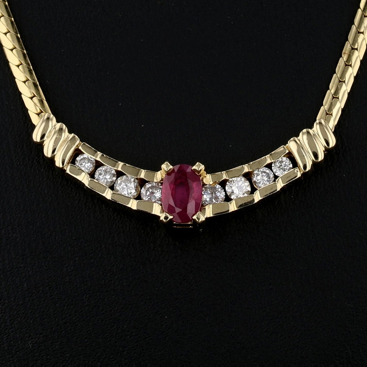 18" Ruby Diamond Necklace