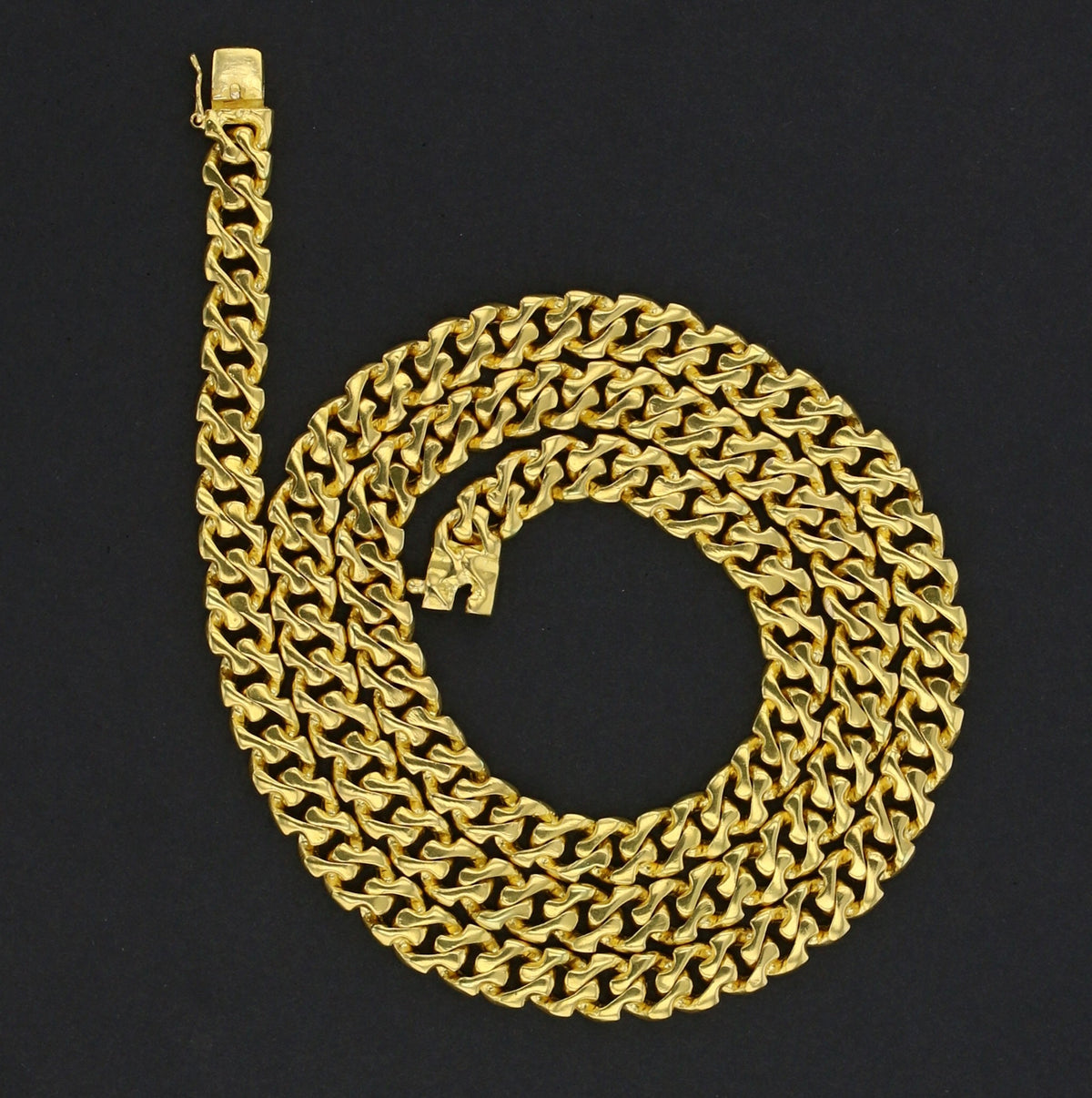 20K Yellow Gold Cuban Link Chain Necklace
