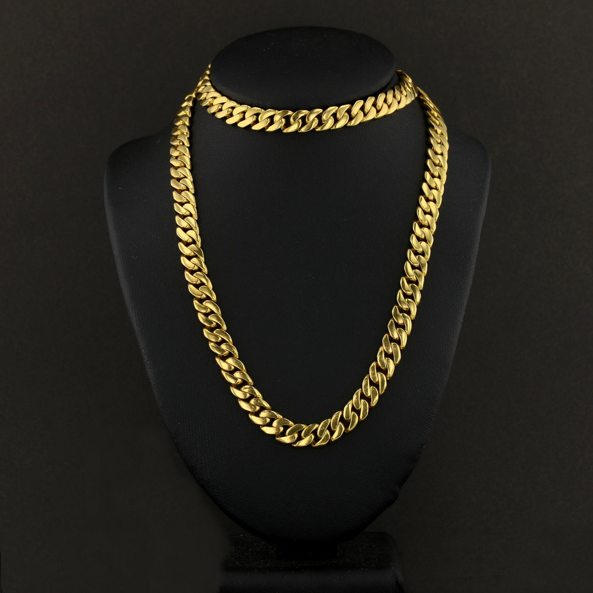 20K Yellow Gold Cuban Link Chain Necklace