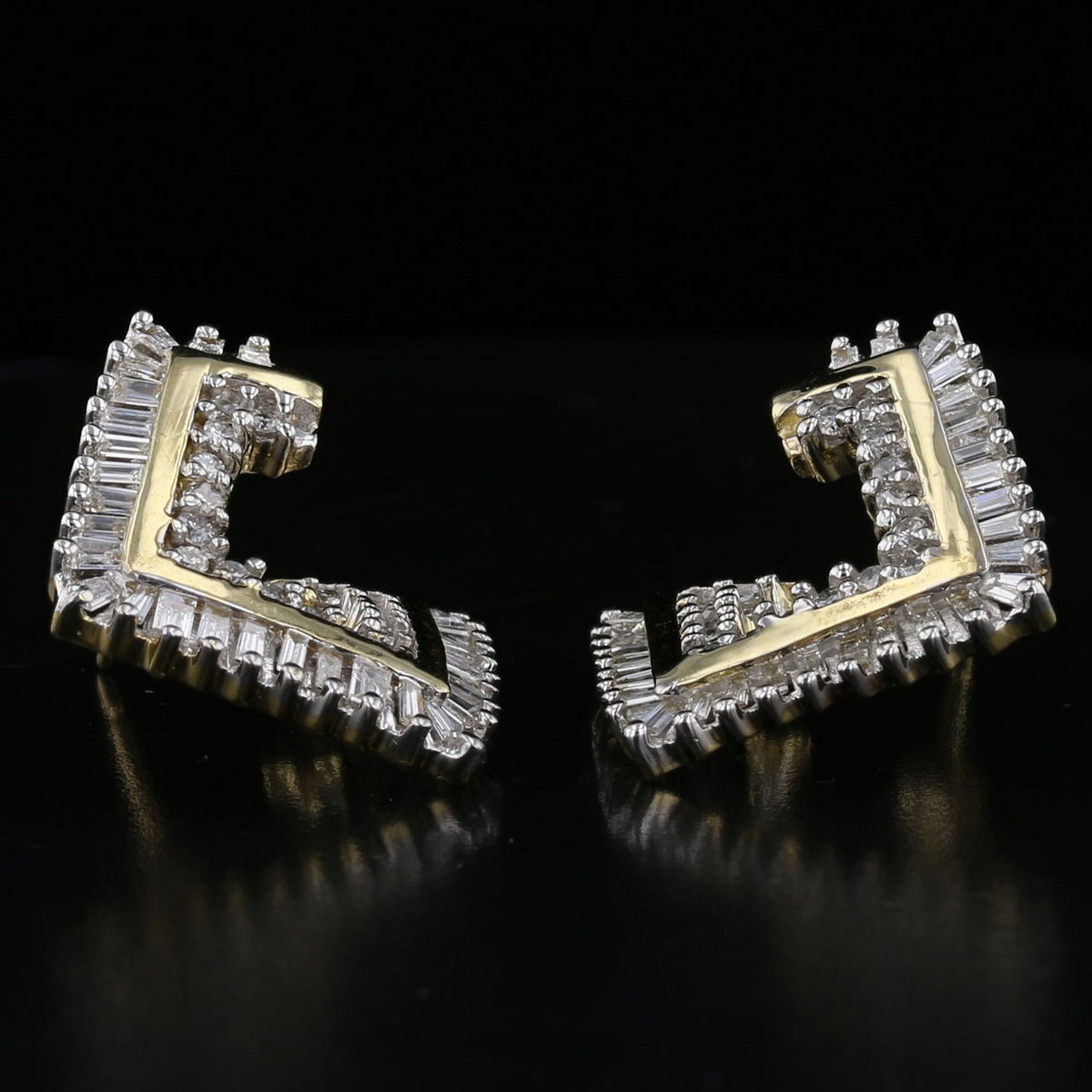 Vintage Diamond Geometric Earrings