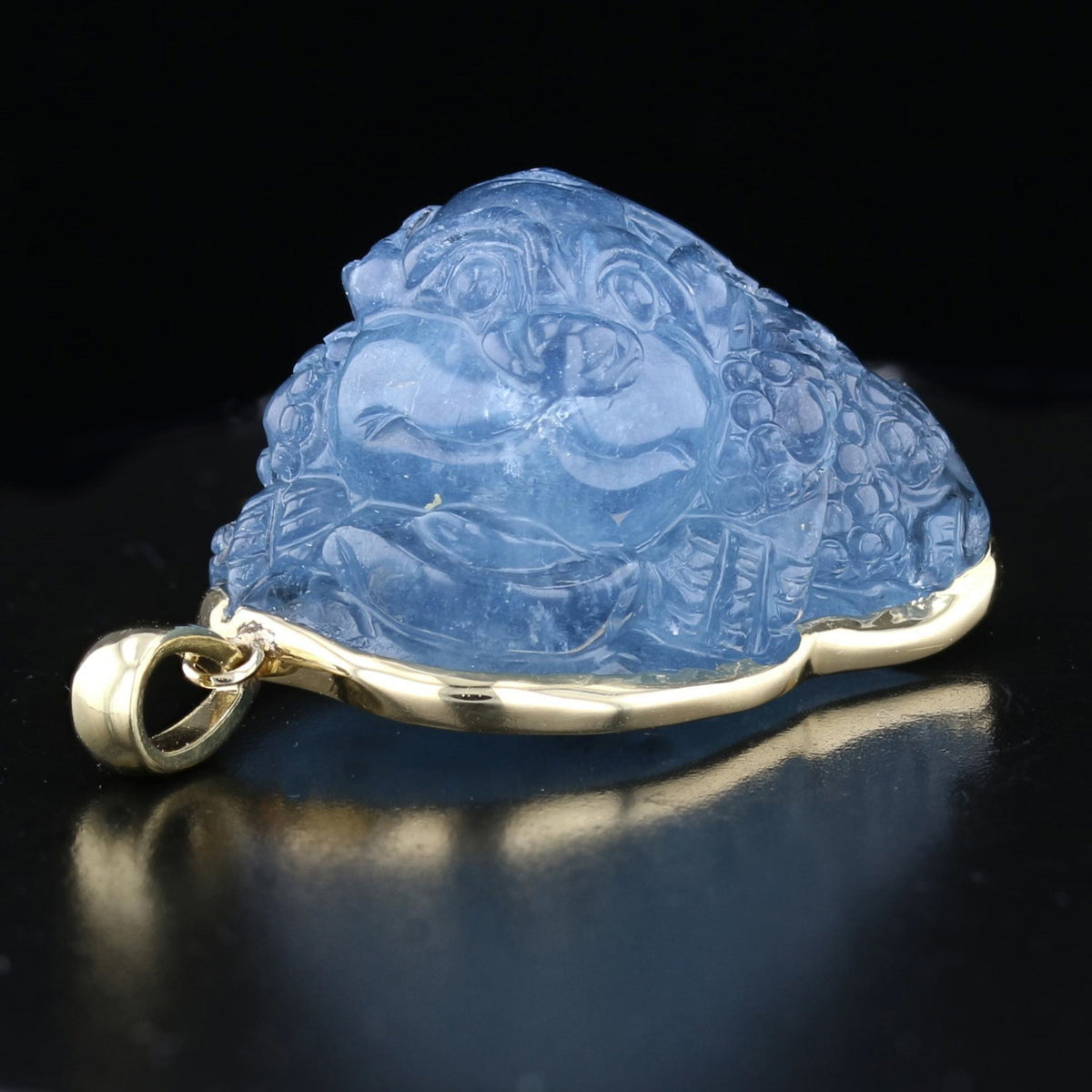 Carved Aquamarine Pendant