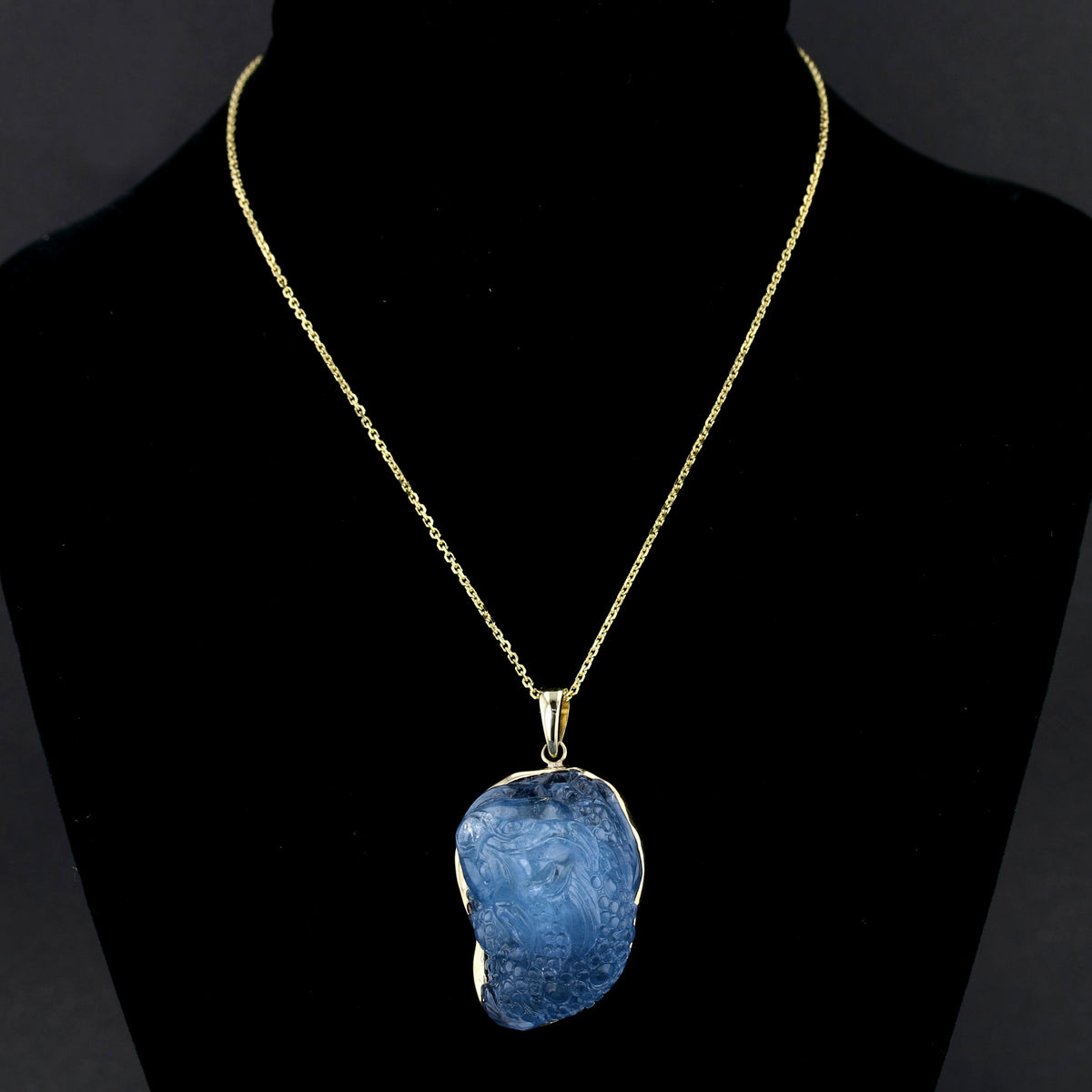 Carved Aquamarine Pendant
