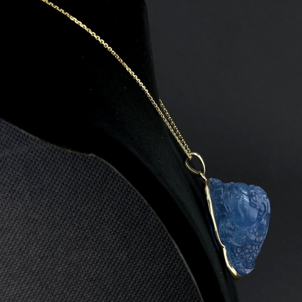 Carved Aquamarine Pendant