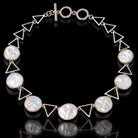 Sterling Silver Coin Pearl & Open Triangle Necklace 894014 — main view