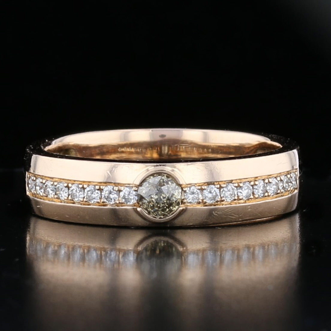 Vintage Chocolate and White Diamond Ring