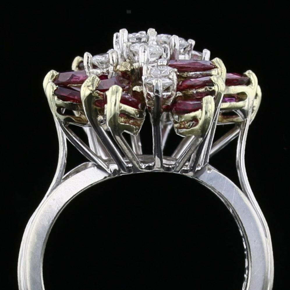 Vintage Ruby & Diamond Marquise Cocktail Ring