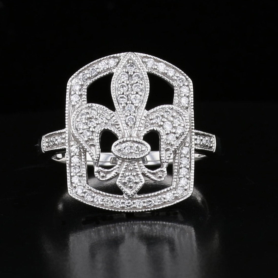 Fleur De Lis Diamond Ring