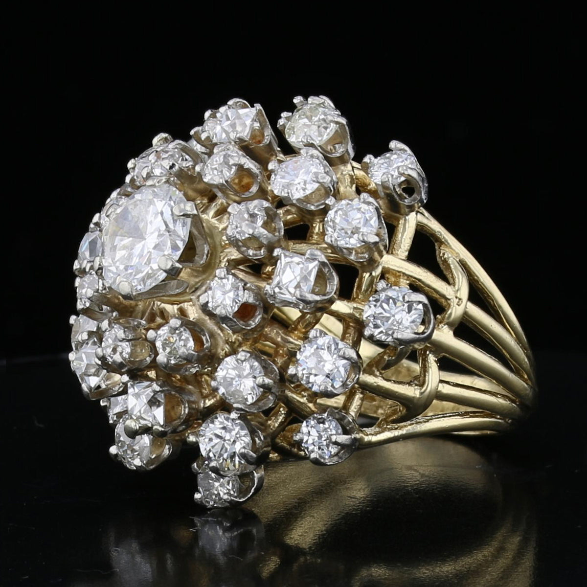 Vintage 7.35 Carat Diamond Ring 18K Yellow Gold  894062
