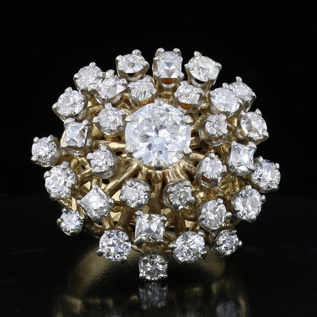 Vintage 7.35 Carat Diamond Ring 18K Yellow Gold  894062