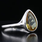 Sterling Silver Bezel VooDooStone Pear Shape Ring - David's Antiques & Jewelry