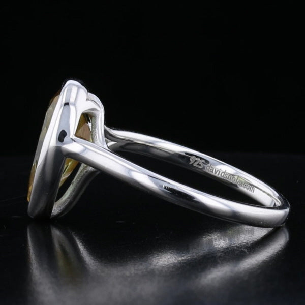 Sterling Silver Bezel VooDooStone Pear Shape Ring