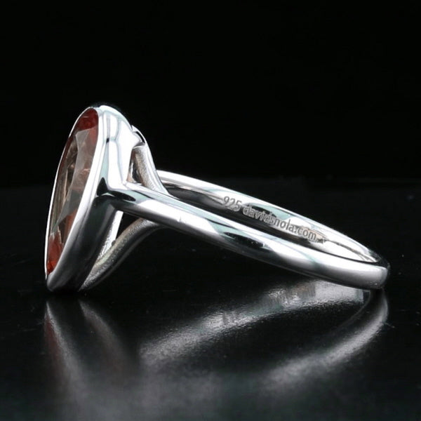 Sterling Silver Bezel VooDooStone Pear Shape Ring - David's Antiques & Jewelry