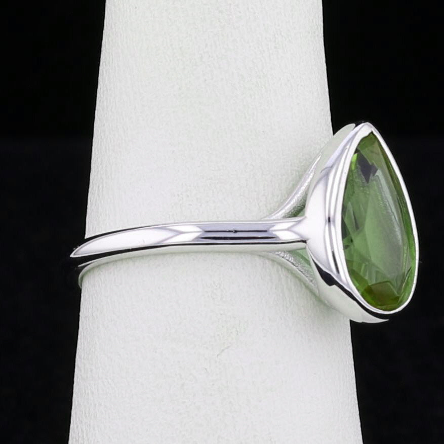 Sterling Silver Bezel VooDooStone Pear Shape Ring - David's Antiques & Jewelry