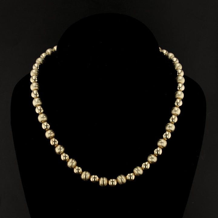 Yellow Gold Beaded Necklace