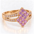 14K Yellow Gold Pink Diamond Cluster Ring, Size 7 894310 — second view