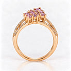14K Yellow Gold Pink Diamond Cluster Ring, Size 7 894310 — third view