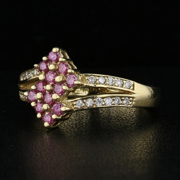 Pink Diamond Cluster Ring