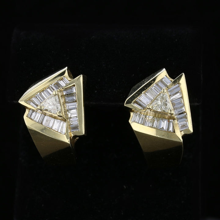 Diamond Trillion Earrings