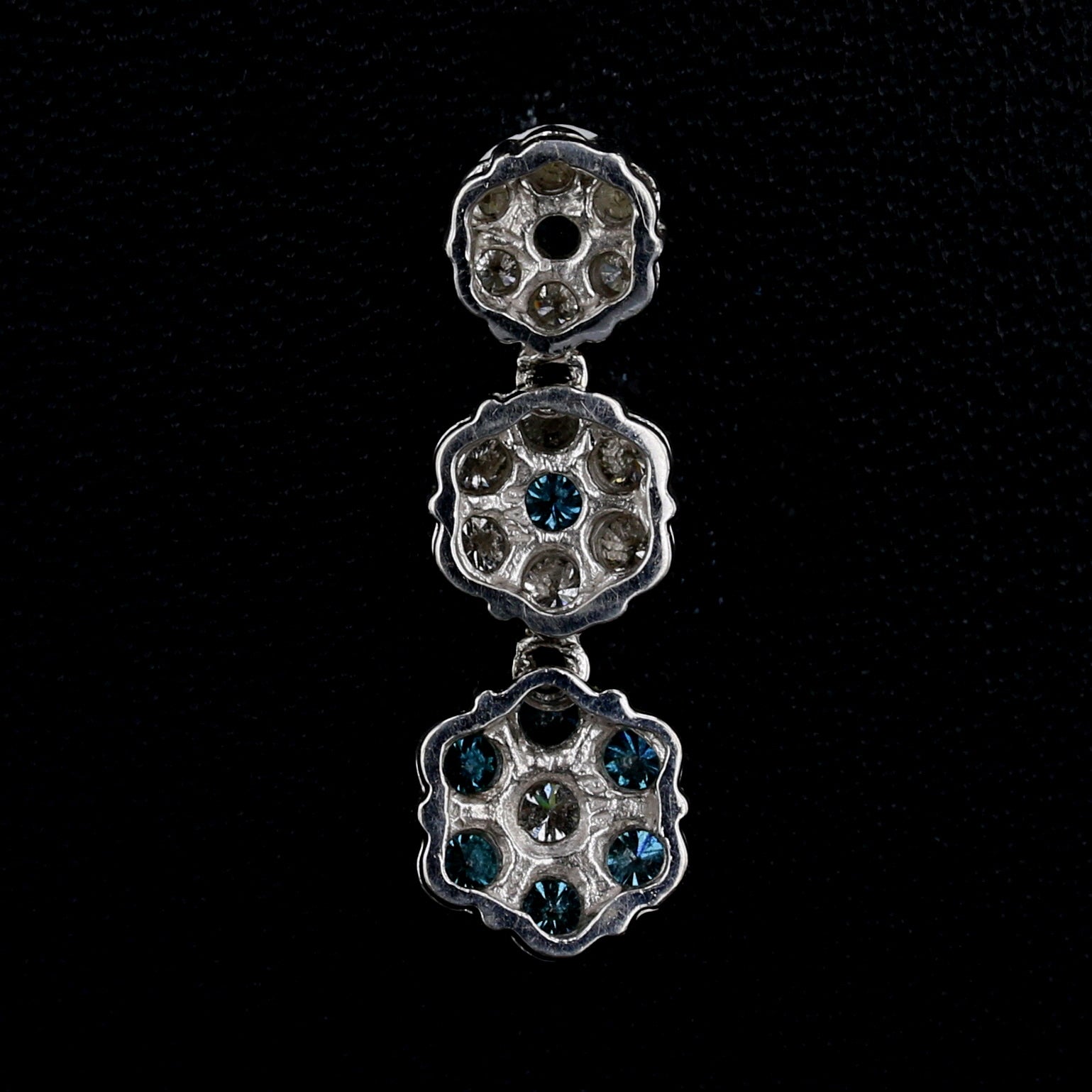14K White Gold Blue & White Diamond Pendant 894611