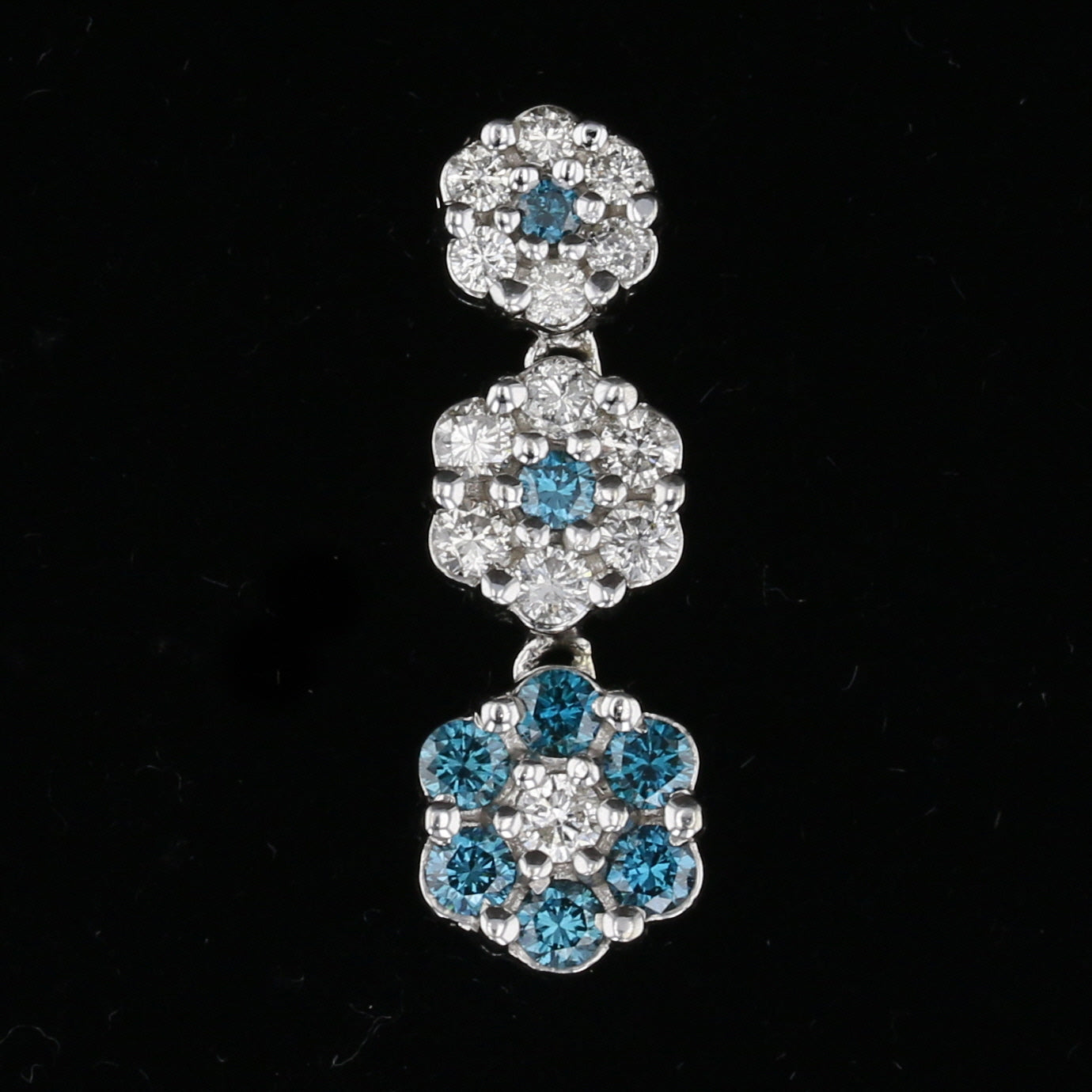 14K White Gold Blue & White Diamond Pendant 894611