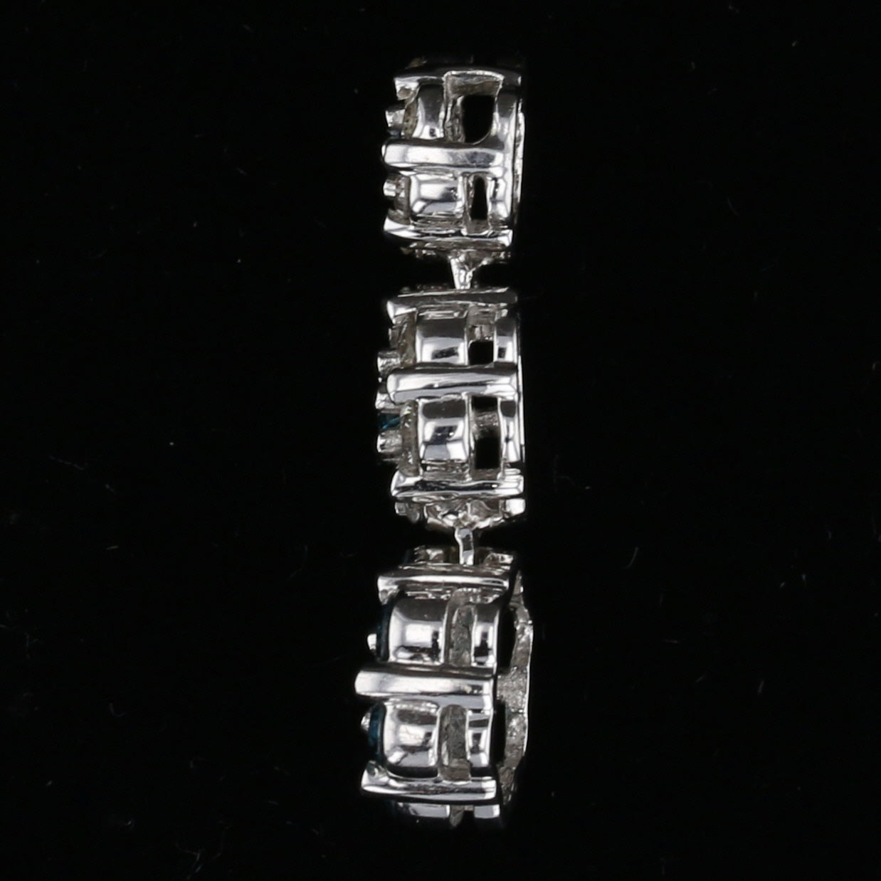 14K White Gold Blue & White Diamond Pendant 894611
