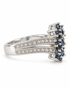 14K White Gold Blue Diamond Cluster Ring with White Diamonds 894657 — second view