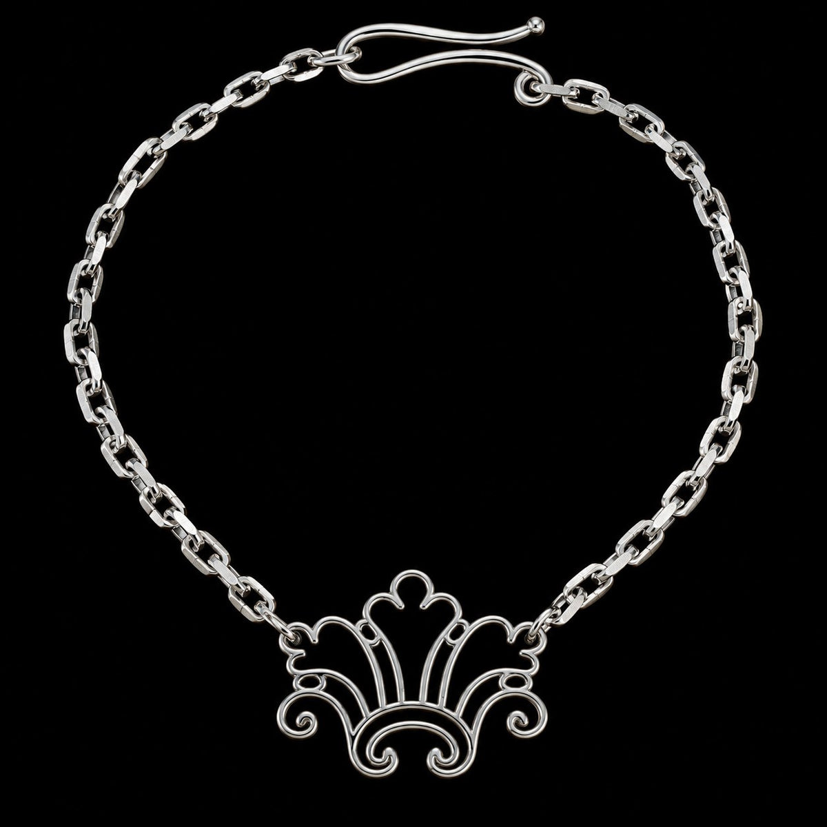 Vintage Mignon Faget Sterling Silver Crown Necklace 894753 — main view