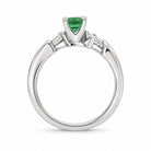 14K White Gold Emerald-Cut Tsavorite & Diamond Ring 894759 — third view