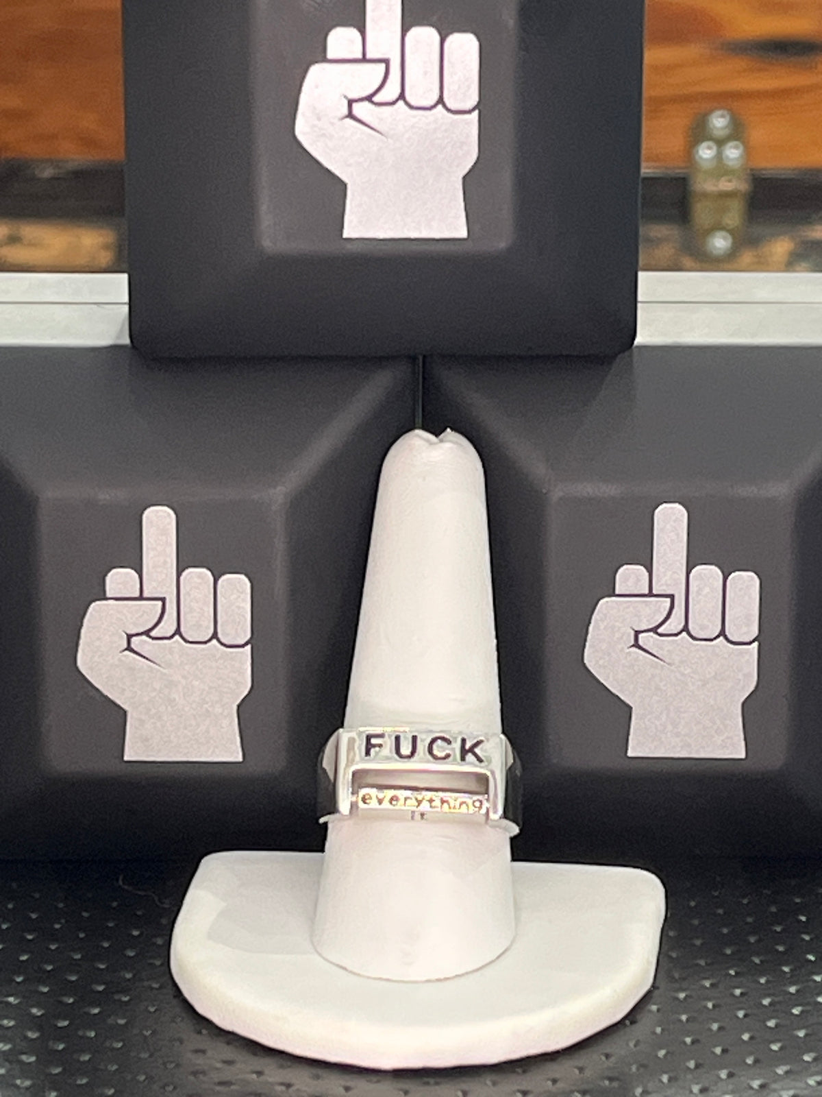 Sterling Silver Mood Spinner Ring – “F*ck It / Me / Everything / Off / You”