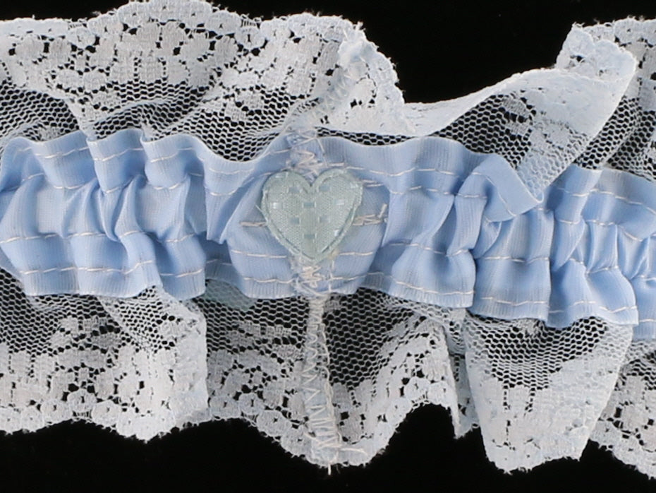 Elegant Blue Lace Wedding Garter| Handmade Victorian Style | Something Blue