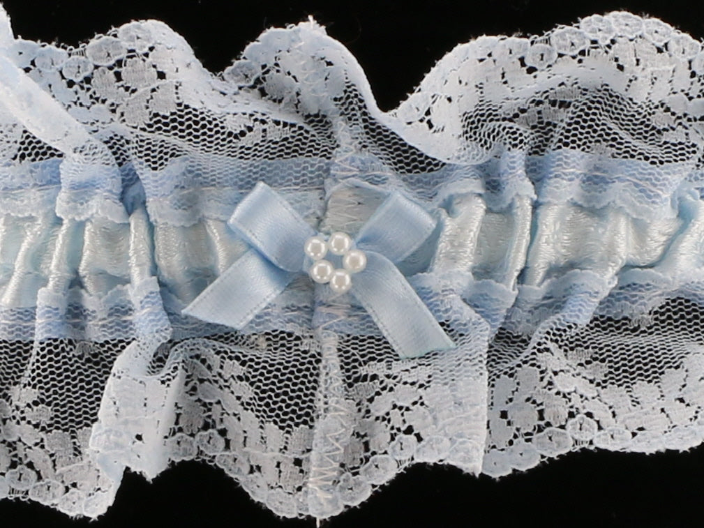Elegant Blue Lace Wedding Garter| Handmade Victorian Style | Something Blue