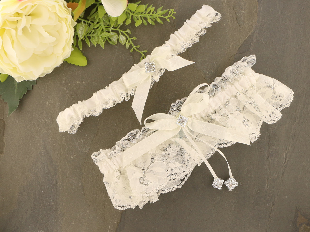 Elegant White Guipure Crochet Lace Garter | Handmade