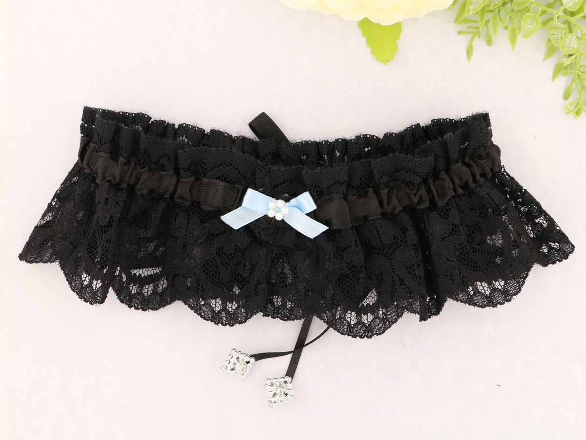 Luxurious Black Lace Bridal Garter & Toss Set