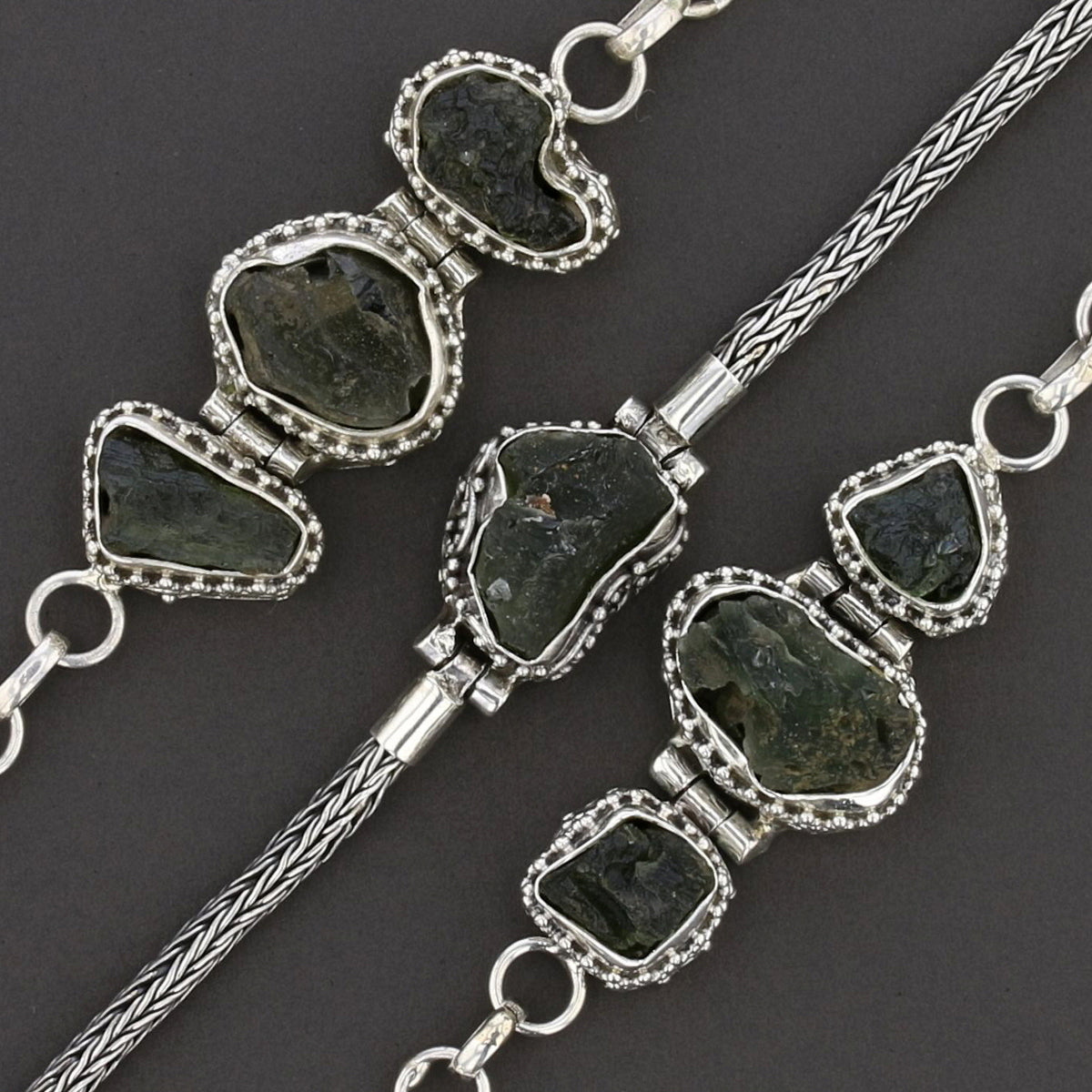 Moldavite Bracelets in 925 Sterling Silver