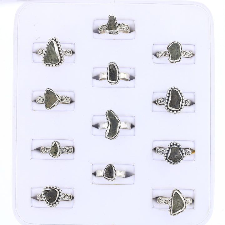 Moldavite Rings set in Sterling #1