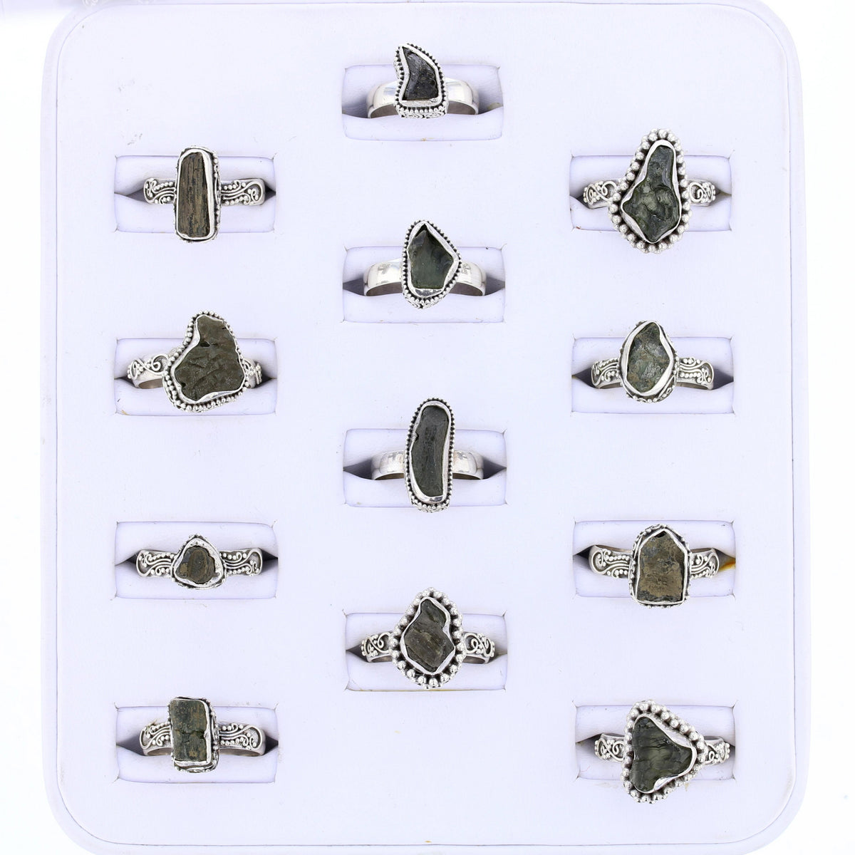 Moldavite Rings set in Sterling #2