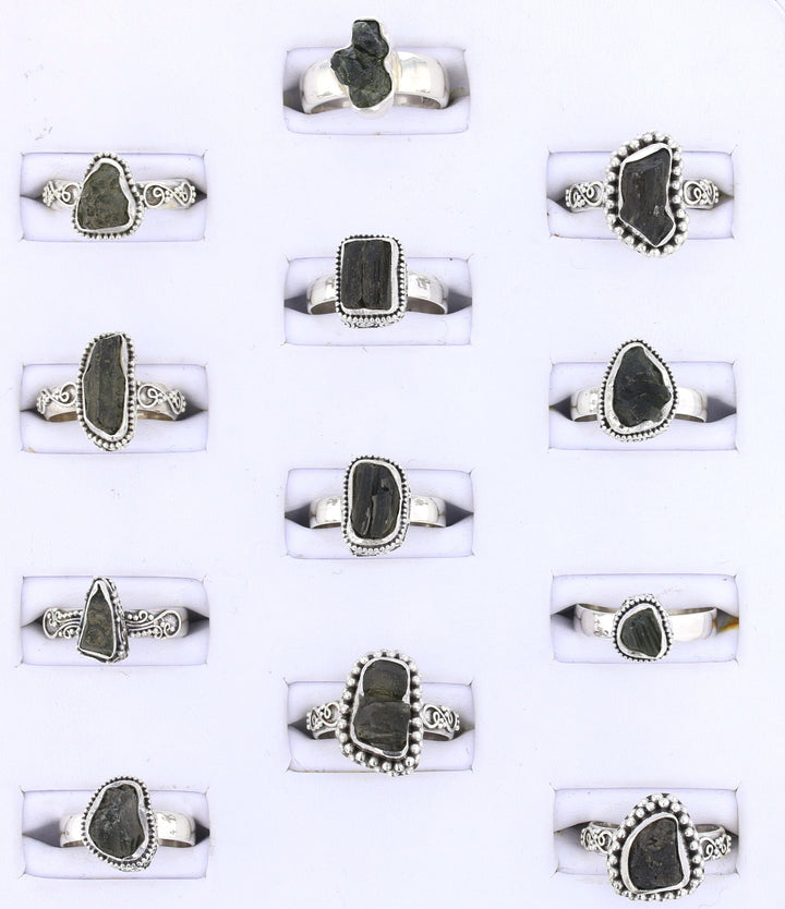 Moldavite Rings set in Sterling #3