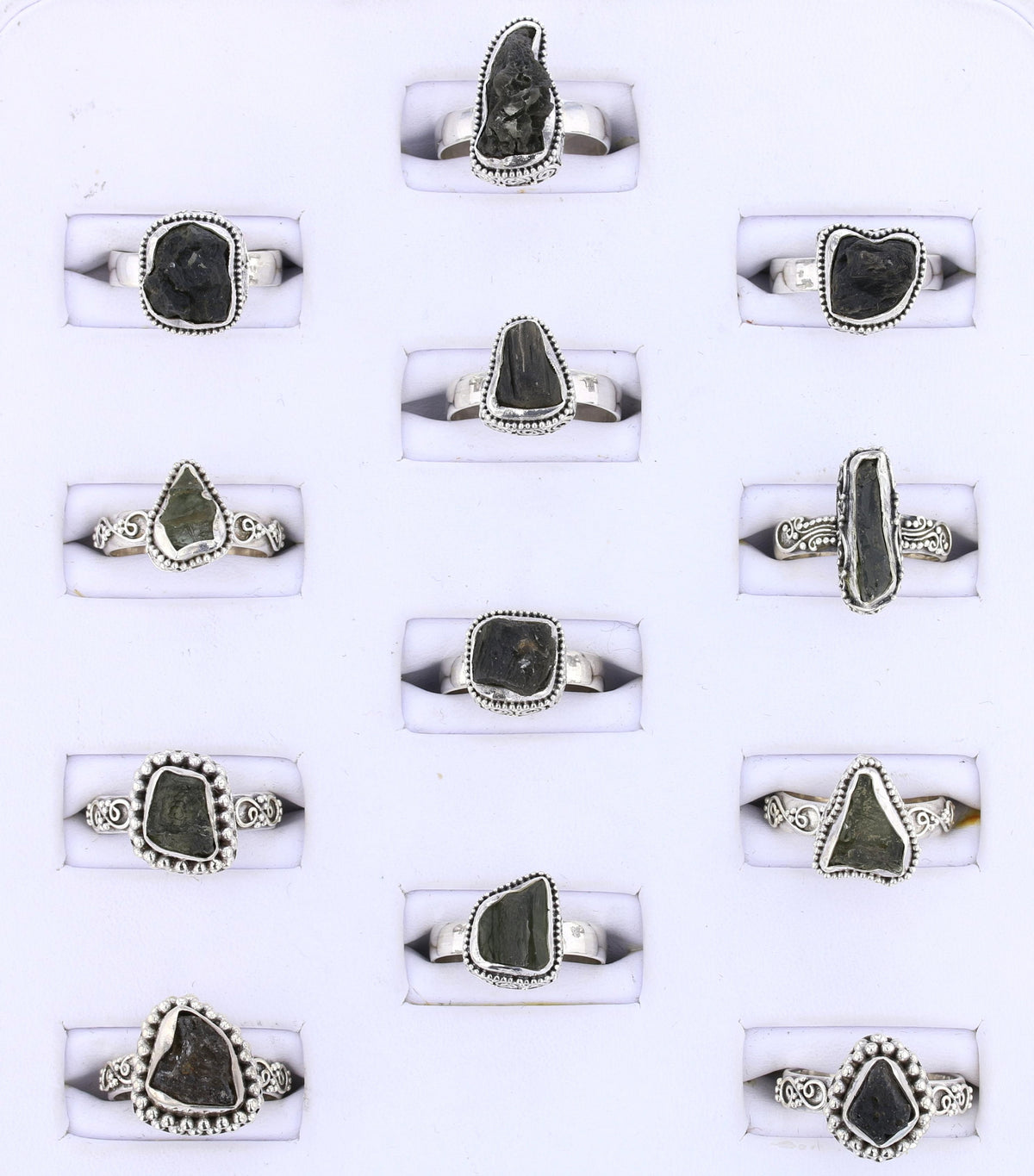 Moldavite Rings set in Sterling #5