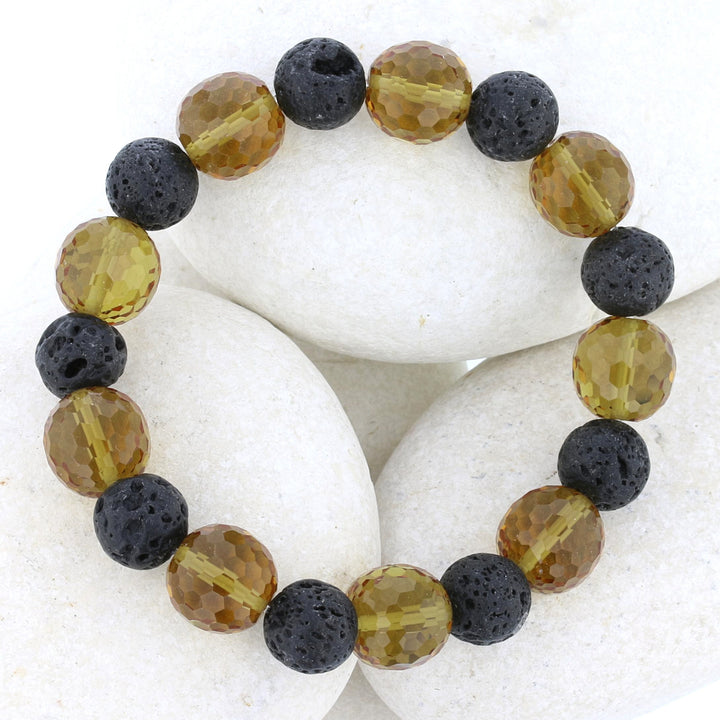 VooDooStone and Lava stone Beaded Bracelet - Life Symbol