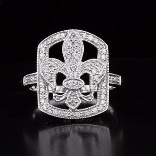 Fleur De Lis Diamond Ring