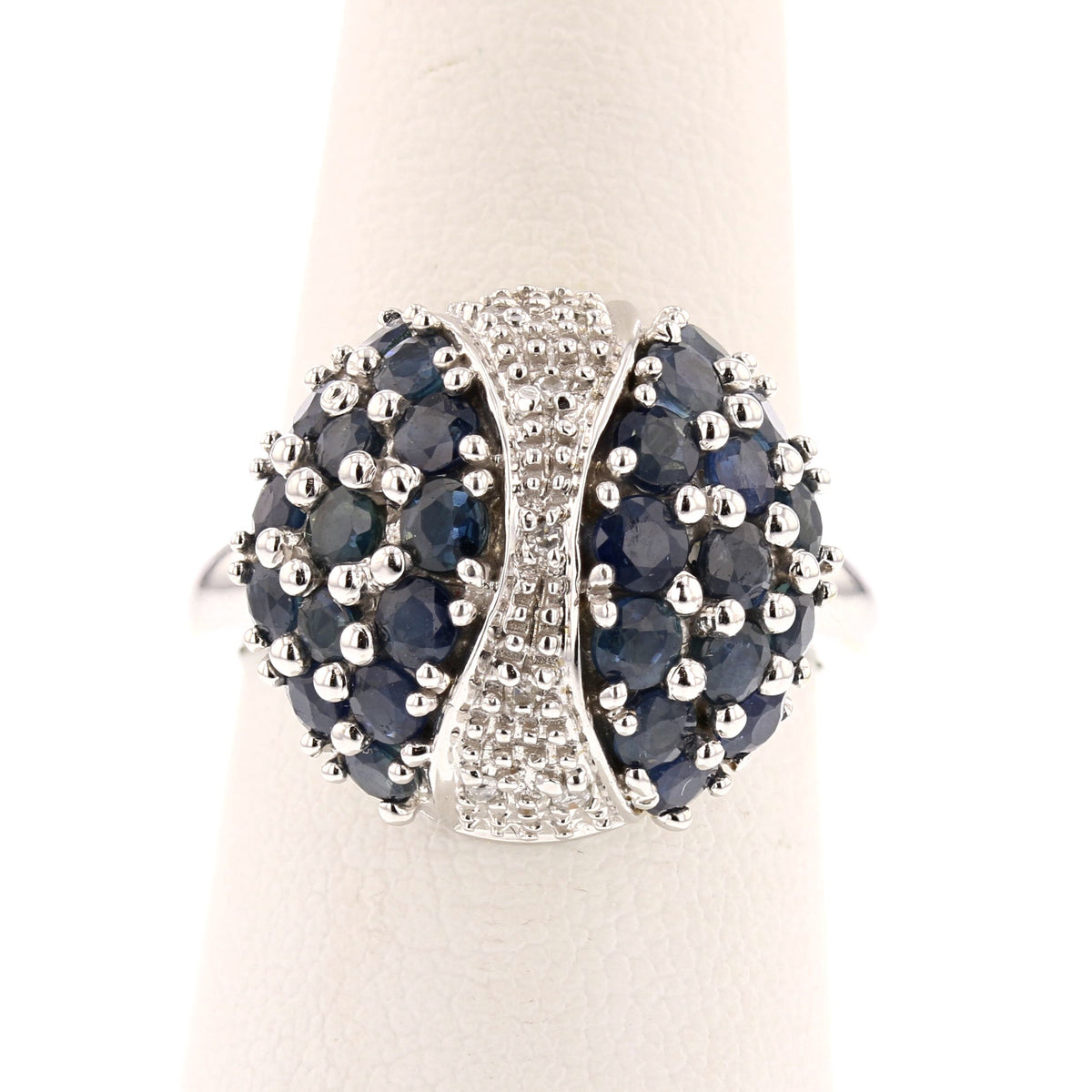 White Gold Sapphire and Diamond Ring