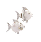 14K White Gold, Diamond & Pearl Pin Pendant - David's Antiques & Jewelry