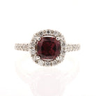 14K White Gold Raspberry Pink Tourmaline and Diamond Ring - David's Antiques & Jewelry
