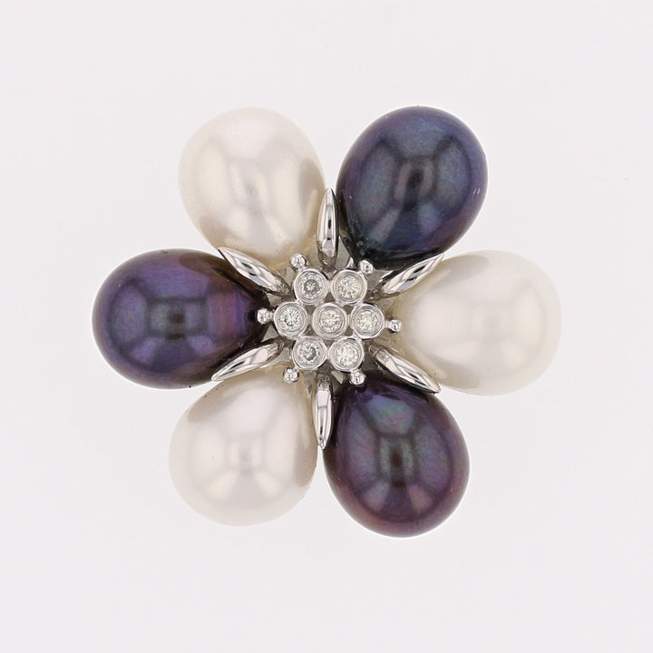 South Sea Pearl & Diamond Pendant in 14K White Gold