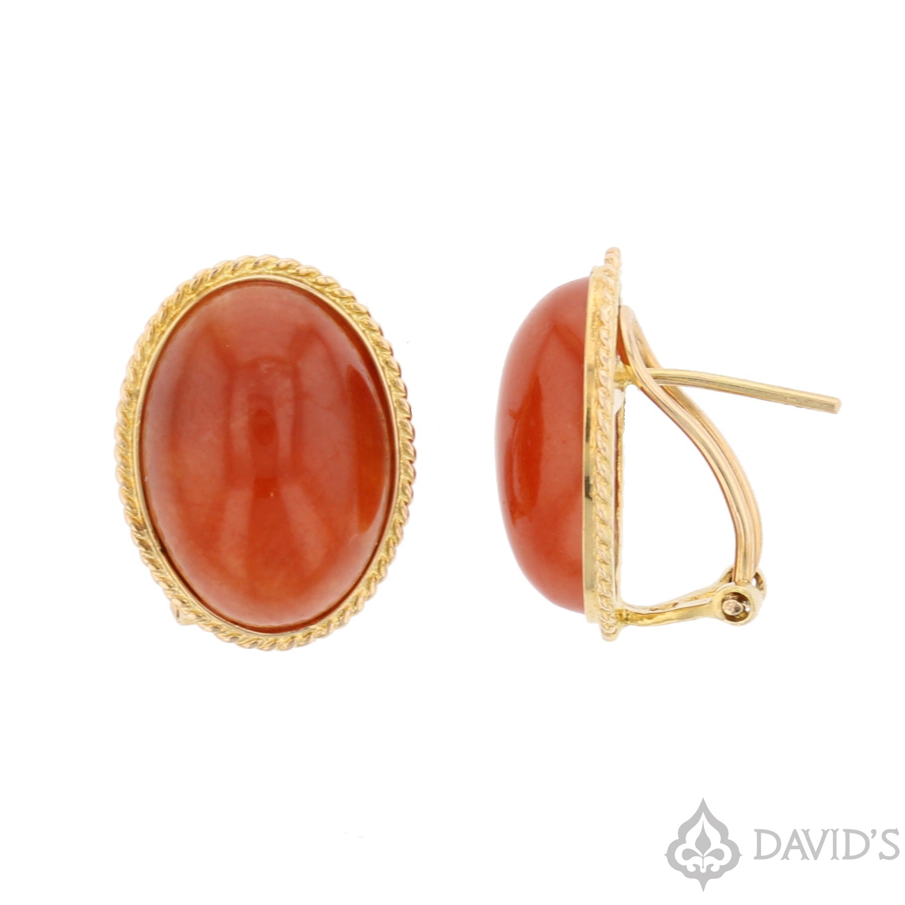 Carnelian Earrings In Yellow Gold – David\'s Antiques & Jewelry