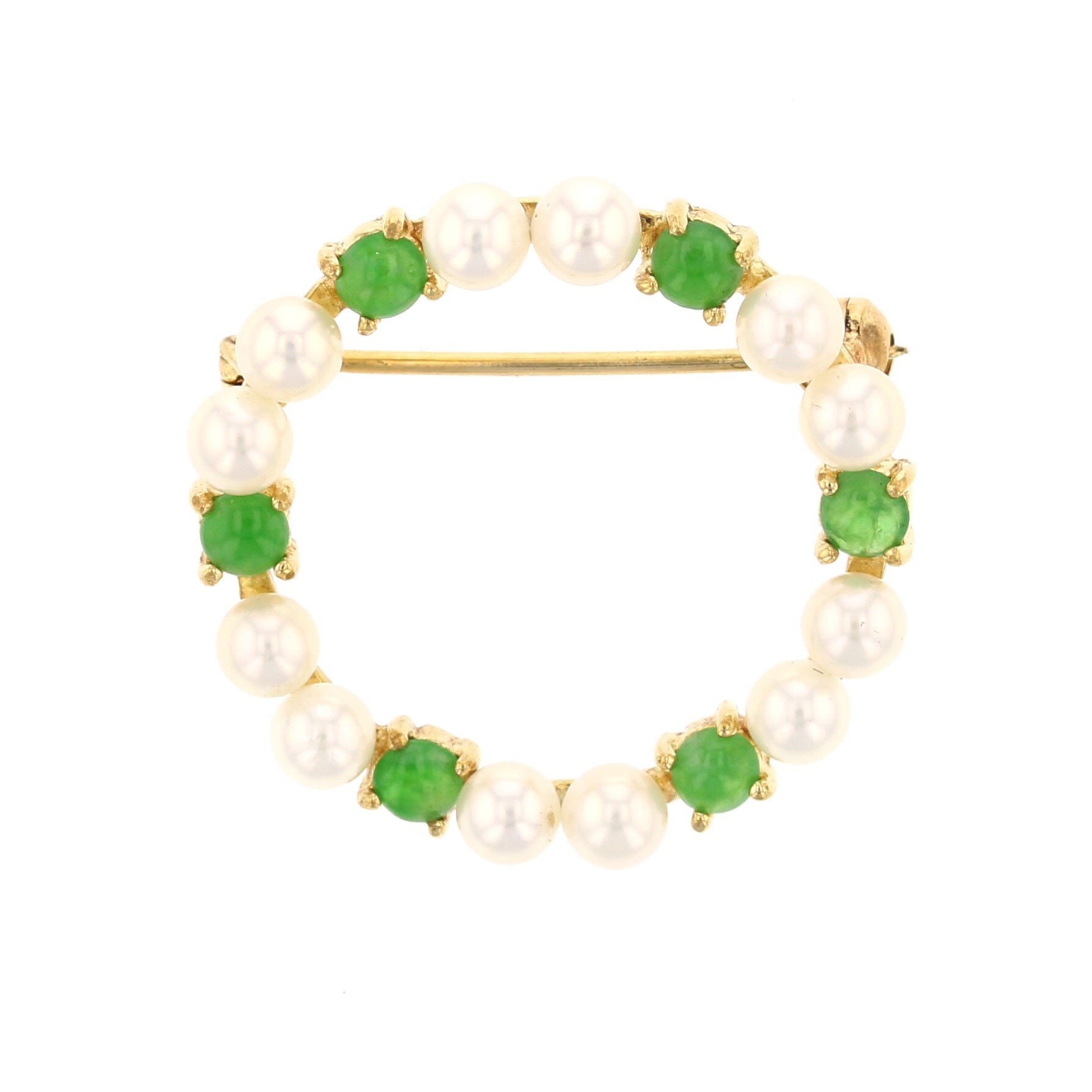 Seed Pearl & Jadeite Brooch - David's Antiques & Jewelry